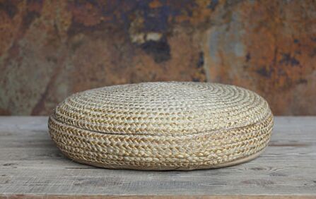 Nkuku Braided Hemp Pouf - Natural