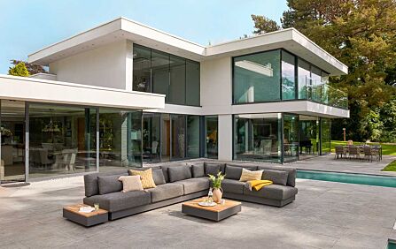 4 Seasons Ibiza Modular Corner Sofa Set with Low Teak Coffee Table 4 Seasons Ibiza Modular Corner Sofa Set with Low Teak Coffee Table