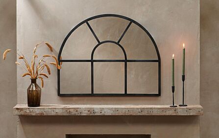 Nkuku Imoma Iron Overmantle Arch Mirror