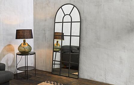 Nkuku Imoma Iron Full Length Arch Mirror - Black