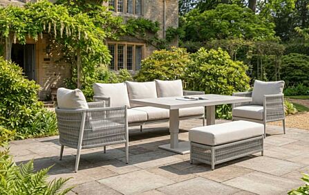 JB Furniture Exclusive Seychelles Three Seat Garden Sofa Set with Adjustable Table - Latte