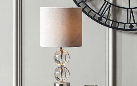 Pacific Lifestyle Harris Brushed Silver And Glass Table Lamp