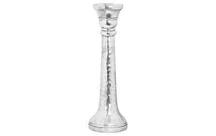Hill Interiors Large Hammered Silver Ceramic Candle Holder