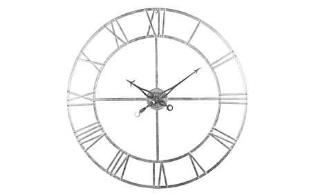 Hill Interiors Large Silver Foil Skeleton Wall Clock