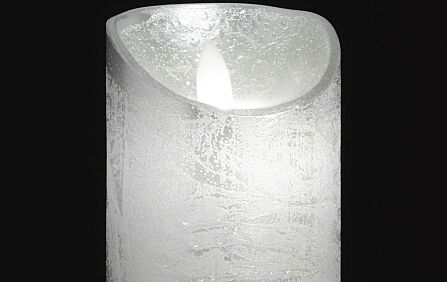 Hill Interiors Luxe Collection 3 x 6 Silver Flickering Flame LED Wax Candle Set of 4 Hill Interiors Luxe Collection 3 x 6 Silver Flickering Flame LED Wax Candle Set of 4