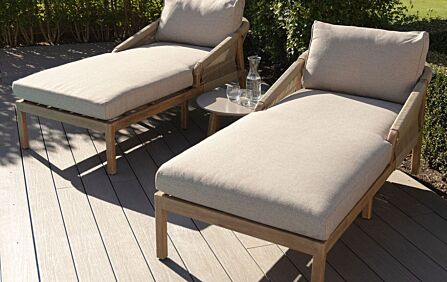 Maze Outdoor Martinique Double Sun Lounger Set & Coffee Table