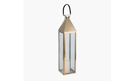Pacific Lifestyle Matt Gold Stainless Steel & Glass Large Lantern