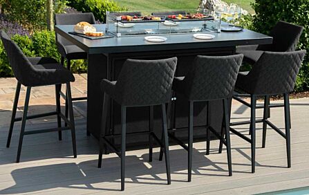 Maze Regal 8 Seat Fire Pit Bar Set - Charcoal Maze Regal 8 Seat Fire Pit Bar Set - Charcoal
