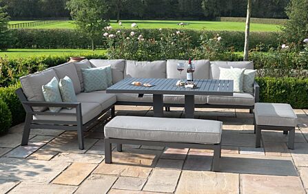 Maze New York Corner Adjustable Dining Set - Dove Grey Maze New York Corner Adjustable Dining Set - Dove Grey