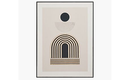 Pacific Lifestyle Art Deco Print With Linear Gold Details And Black Frame Pacific Lifestyle Art Deco Print With Linear Gold Details And Black Frame