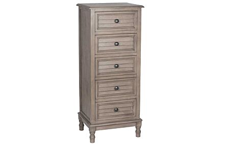 Pacific Lifestyle Ashwell Taupe Pine Wood Tall Boy