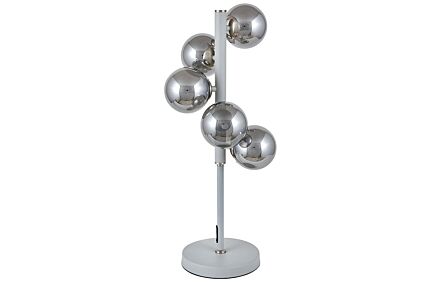Pacific Lifestyle Blair Smoked Glass Ball And Grey Metal Table Lamp