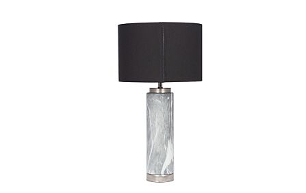 Pacific Lifestyle Carrara Grey Marble Effect Tall Ceramic Table Lamp