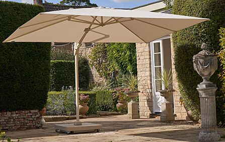 Platinum Challenger T2 3.5m x 2.6m Sandstone/Champagne Cantilever & 90kg Wheeled Base