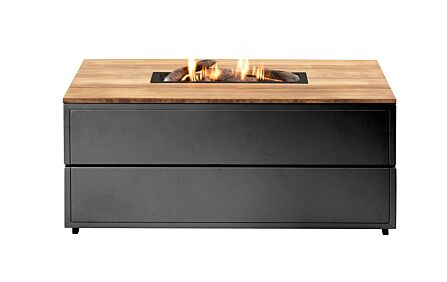 Pacific Lifestyle Cosipure 120 Black and Teak Rectangular Fire Pit
