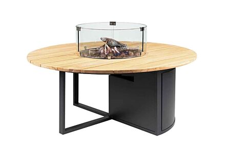 Pacific Lifestyle Cosiloft 120 Round Fire Pit Black and Teak