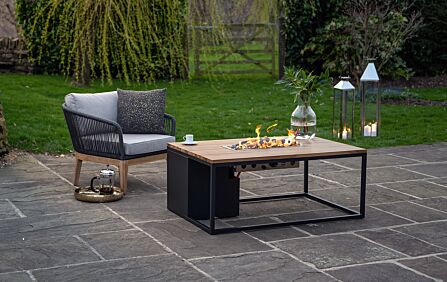 Pacific Lifestyle Cosiloft 120 Black and Teak Fire Pit Table
