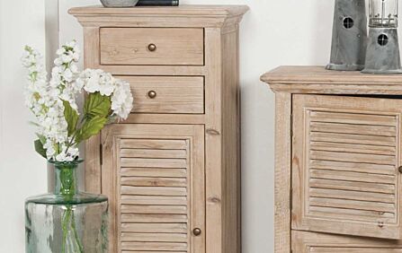 Pacific Lifestyle Geneva Natural Reclaimed Fir Wood 1 Door 2 Drawer Unit