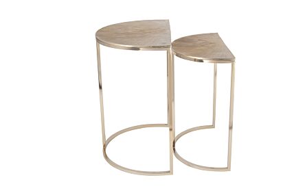 Pacific Lifestyle S/2 Gingko Metal Half Moon Tables