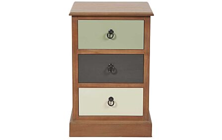 Pacific Lifestyle Loft Pine Wood Sage Multicoloured 3 drawer Unit