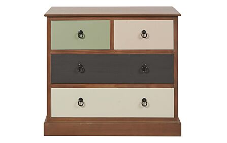 Pacific Lifestyle Loft Pine Wood Sage Multicoloured 4 Drawer Unit