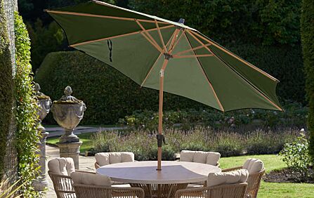 Pacific Lifestyle Riva Teak 3m Round Centre Pole Parasol - Olive Green Pacific Lifestyle Riva Teak 3m Round Centre Pole Parasol - Olive Green