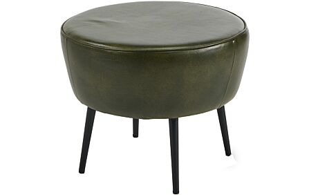 Pacific Lifestyle Donato Sage Green Leather and Iron Stool