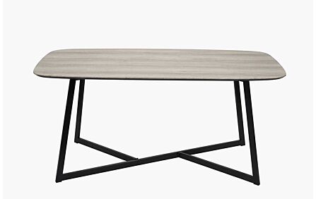 Pacific Lifestyle Ukiah Grey Oak Veneer And Black Metal Dining Table