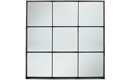 Pacific Lifestyle Dark Grey Metal 9 Section Square Wall Mirror Pacific Lifestyle Dark Grey Metal 9 Section Square Wall Mirror