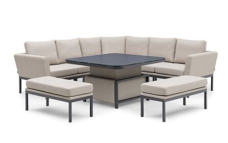  Maze Pulse Square Corner Dining Set With Rising Table - Oatmeal