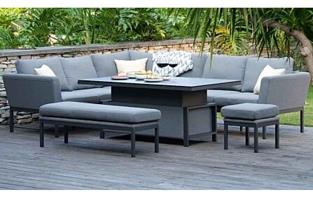 Maze Pulse Rectangular Corner Dining Set with Adjustable Table - Flanelle 