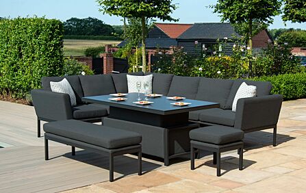 Maze Pulse Adjustable Corner Dining Set - Charcoal Maze Pulse Adjustable Corner Dining Set - Charcoal