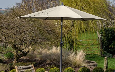 Pacific Lifestyle Riva 3.5mt Champagne Parasol & 40kg Sandstone Wheeled Base
