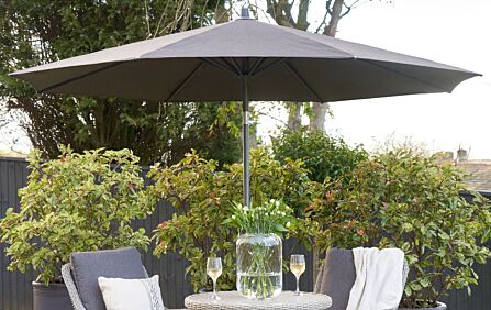 Pacific Lifestyle Riva Premium 3mt Faded Black Parasol & 40kg Wheeled Base