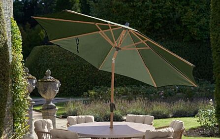 Platinum Riva 3m Round Teak Olive Parasol & 15kg Base