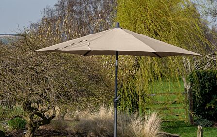 Pacific Lifestyle Riva Taupe 3.5mt Parasol & 40kg Wheeled Base