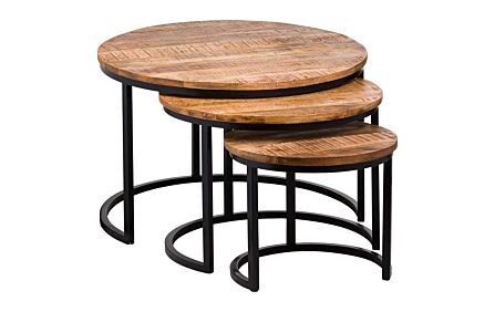Hill Interiors Set Of Three Industrial Tables