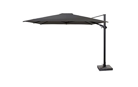 4 Seasons Outdoor Siesta Premium 3m Square Parasol with 125kg Siesta Granite Grey Base With Wheels - Charcoal