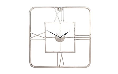 Pacific Lifestyle Silver Metal Square Wall Clock