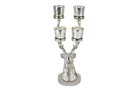 Hill Interiors Silver Stag Four Tealight Holder