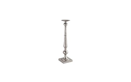 Hill Interiors Farrah Collection Silver Tall Dinner Candle Holder