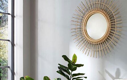 Starburst Rattan Mirror-Natural