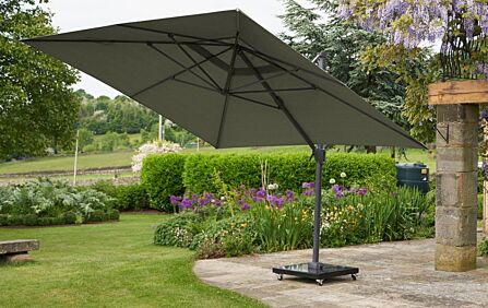 Pacific Lifestyle Glow Challenger T2 3m Square Premium Champagne Free Arm Parasol