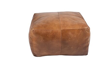 Pacific Lifestyle Matteo Natural Tan Leather Square Pouffe