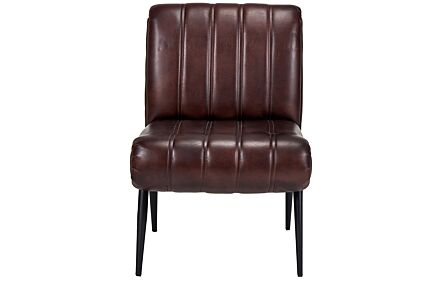 Pacific Lifestyle Tatiana Mahogany Leather and Iron Chair