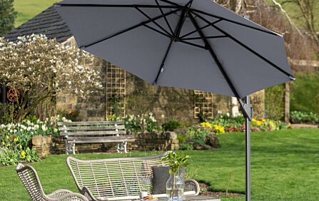 Pacific Lifestyle Voyager T1 3m Round Luna Grey Free Arm Parasol With 90kg Wheeled Base Pacific Lifestyle Voyager T1 3m Round Luna Grey Free Arm Parasol With 90kg Wheeled Base
