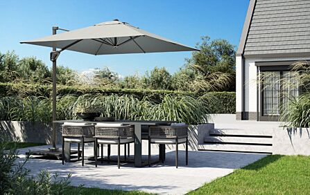 Pacific Lifestyle Voyager T1 3m x 2m Rectangular Luna Grey Free Arm Parasol With 90kg Wheeled Base & FREE Cover Pacific Lifestyle Voyager T1 3m x 2m Rectangular Luna Grey Free Arm Parasol With 90kg Wheeled Base & FREE Cover