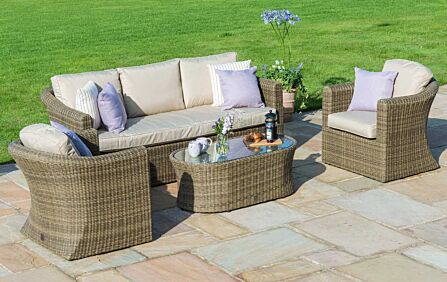 Maze Winchester Rattan 3 Seat Garden Sofa Set with Coffee Table Maze Winchester Rattan 3 Seat Garden Sofa Set with Coffee Table