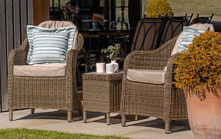 Maze Winchester Rattan Garden Set With Ceramic Glass Topped Table