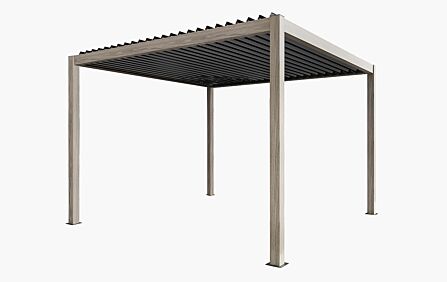 Pacific Lifestyle Pavillo 3.5m x 3.5m Manual Pergola - Wood Effect Aluminium Pacific Lifestyle Pavillo 3.5m x 3.5m Manual Pergola - Wood Effect Aluminium